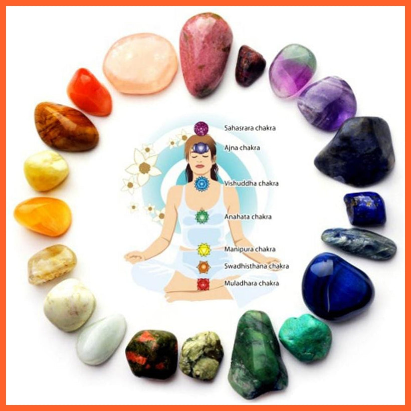whatagift.com.au Natural 7 Colors/Set Yoga Energy Stone Chakra Stone Irregular Reiki Healing Crystals Stone
