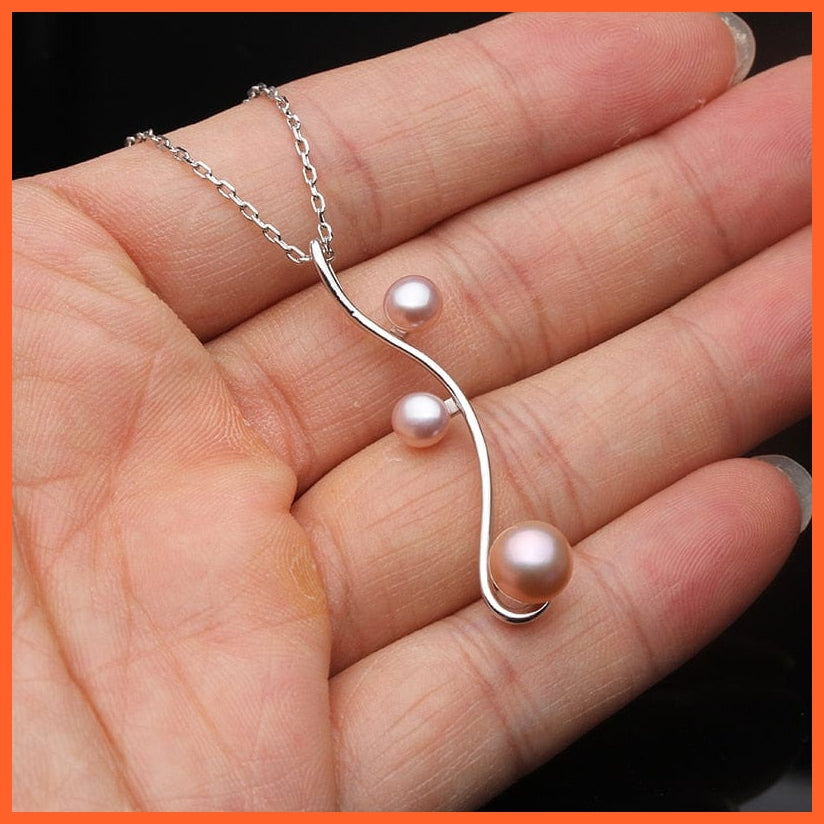 whatagift.com.au Natural Freshwater 925 Silver Pearl Pendant For Women