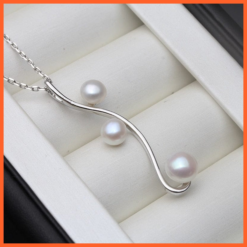 whatagift.com.au Natural Freshwater 925 Silver Pearl Pendant For Women