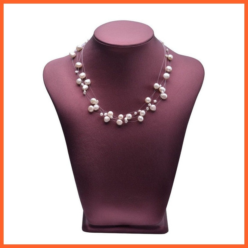 whatagift.com.au Natural Freshwater Pearl Necklace For Women  | Pearl Layered Choker