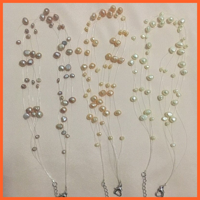 whatagift.com.au Natural Freshwater Pearl Necklace For Women  | Pearl Layered Choker