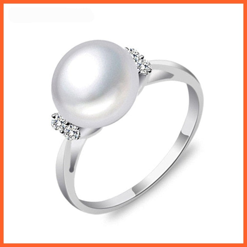 whatagift.com.au Natural Freshwater Pearl Silver Jewelry Rings For Women