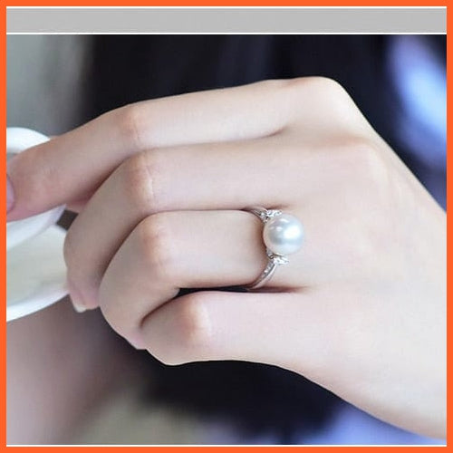 whatagift.com.au Natural Freshwater Pearl Silver Jewelry Rings For Women