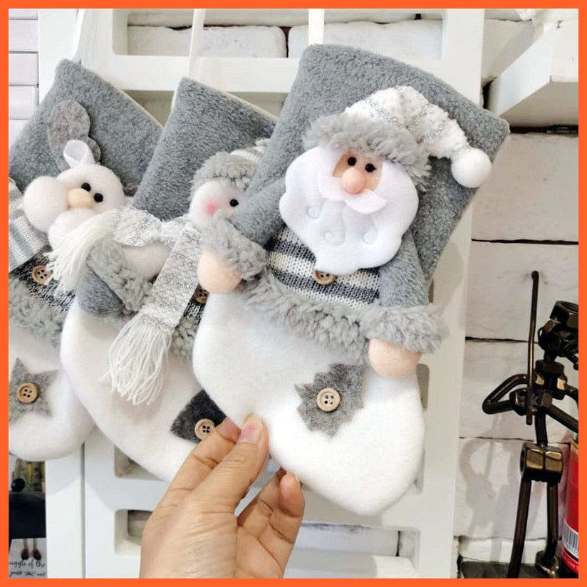 whatagift.com.au Navidad Christmas Stocking Santa Sacks Gift Christmas Decorations for Home Candy Bag Hanging Xmas Tree Ornament New Year 2023