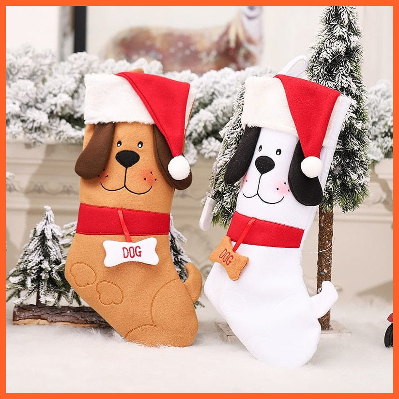 whatagift.com.au Navidad Christmas Stocking Santa Sacks Gift Christmas Decorations for Home Candy Bag Hanging Xmas Tree Ornament New Year 2023
