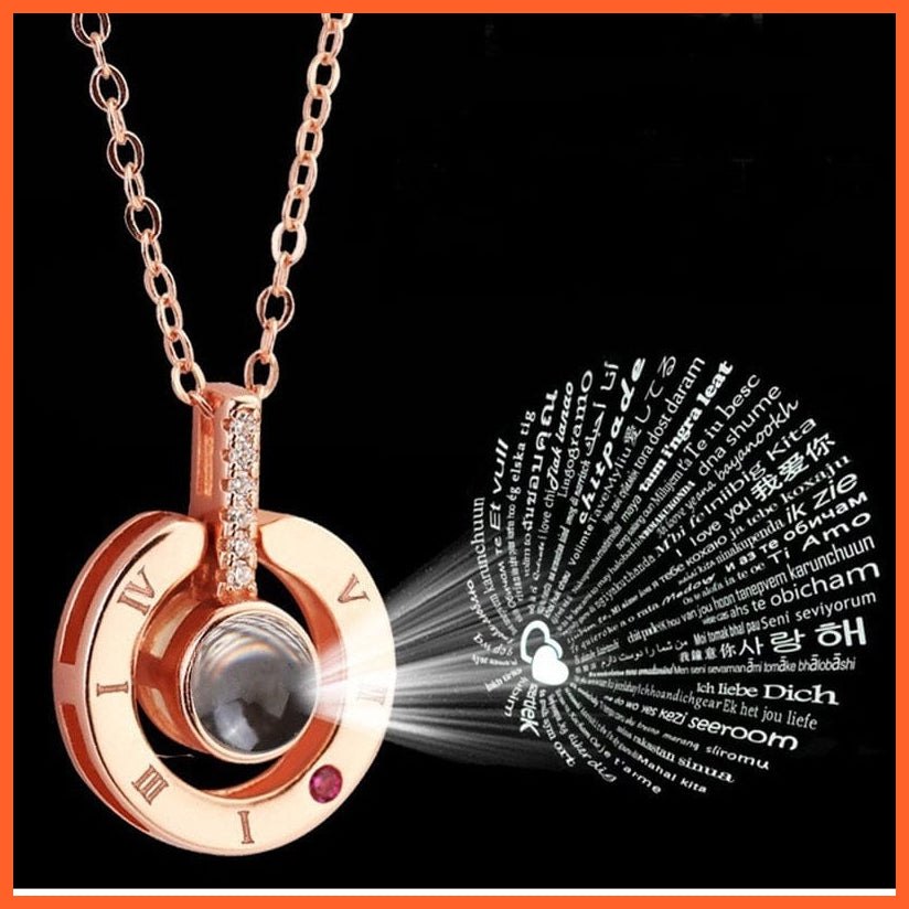 100 Languages I Love You Projection Pendant Necklace For Women | whatagift.com.au.