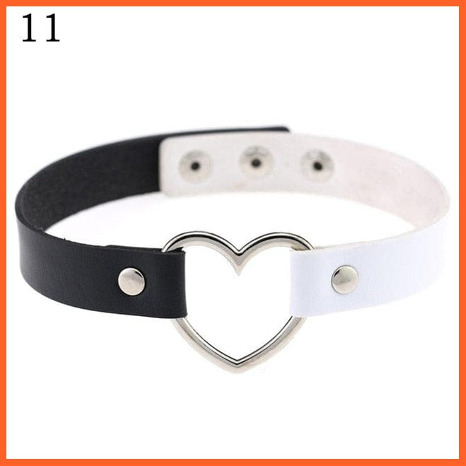 Leather Heart Choker Necklace For Women | whatagift.com.au.