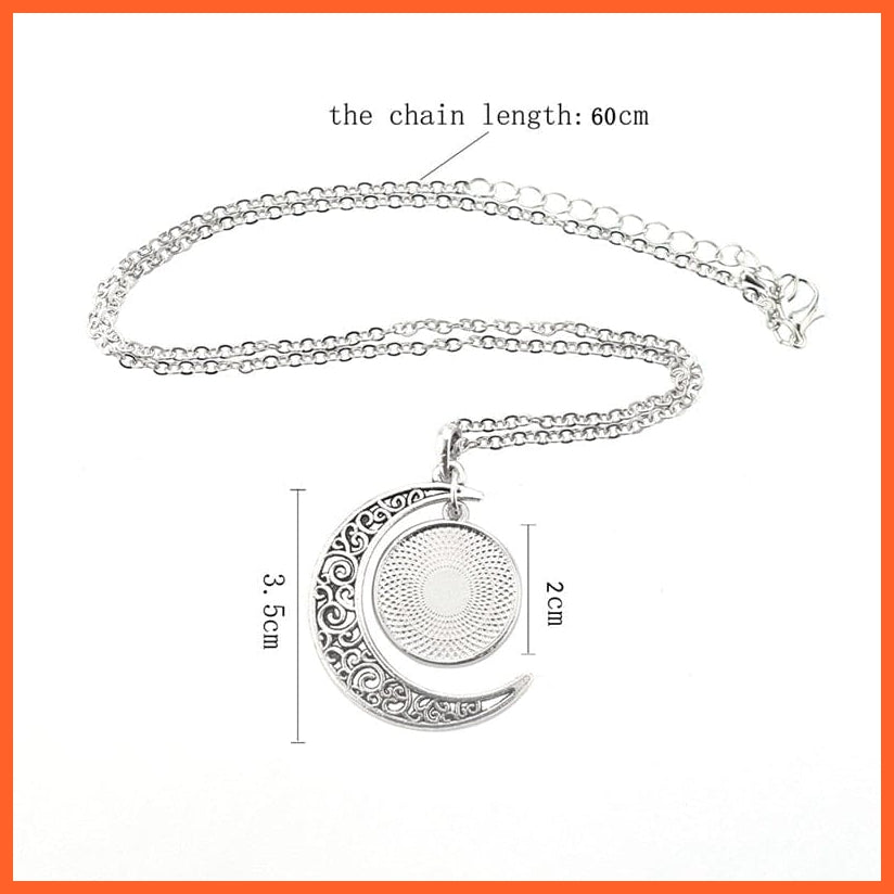 12 Constellation Zodiac Sign In Cabochon Glass With Crescent Moon Necklace | whatagift.com.au.
