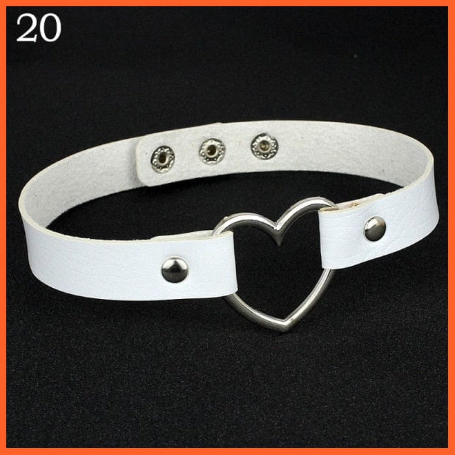 Leather Heart Choker Necklace For Women | whatagift.com.au.