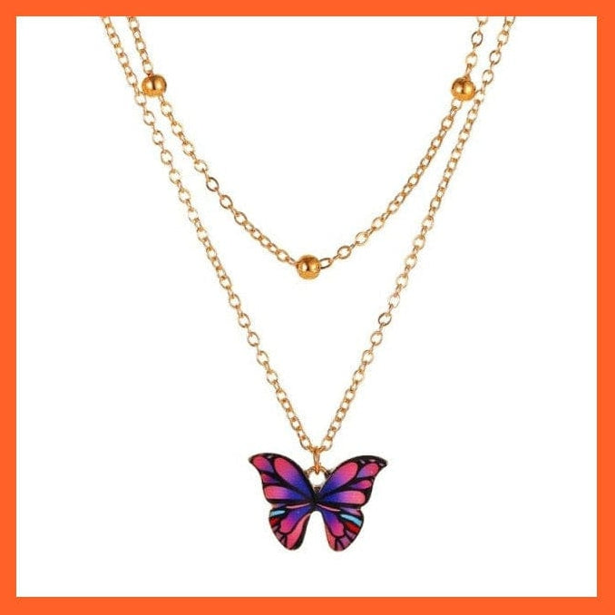 whatagift.com.au necklace 7798 Vintage Multilayer Butterfly Moon Star Pendant Choker For Women