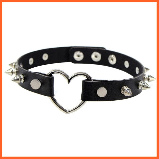 Leather Heart, Cross, Round, Evil Eye Shaped Pendant Choker Necklace For Women | whatagift.com.au.