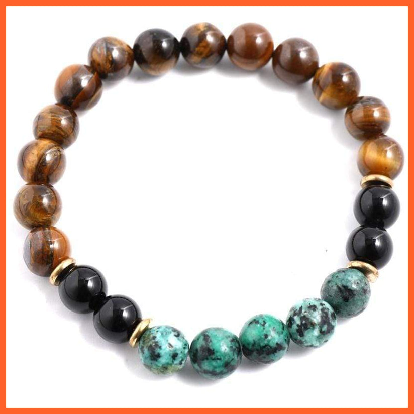 Yellow Tiger Eyes African Turquoise Black Onyx Neck Piece| Beaded Tassel Handmade Necklace | whatagift.com.au.