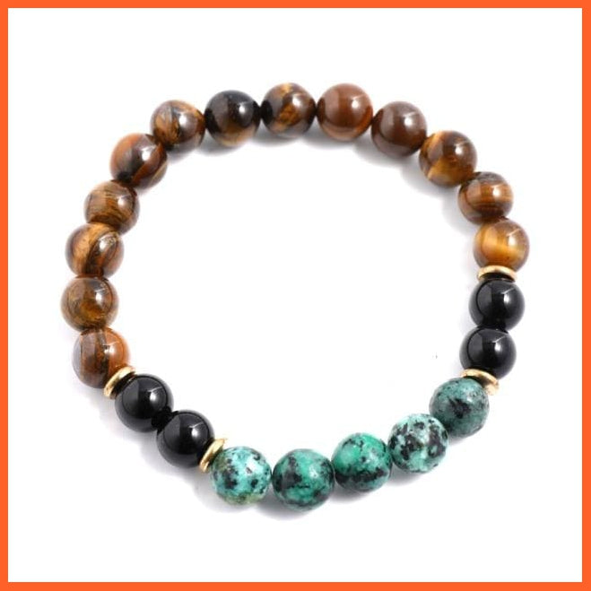 Yellow Tiger Eyes African Turquoise Black Onyx Neck Piece| Beaded Tassel Handmade Necklace | whatagift.com.au.