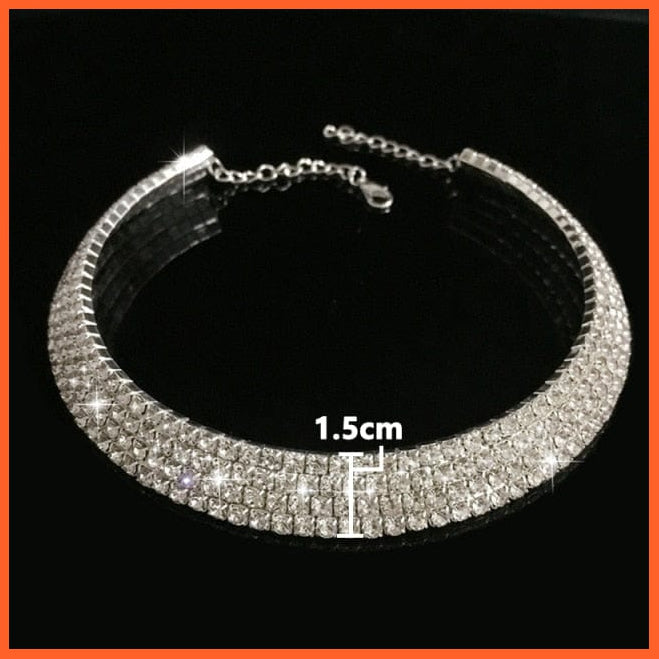 Silver Color New Crystal Rhinestone Choker Necklace | whatagift.com.au.