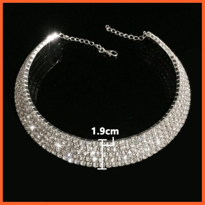 Silver Color New Crystal Rhinestone Choker Necklace | whatagift.com.au.