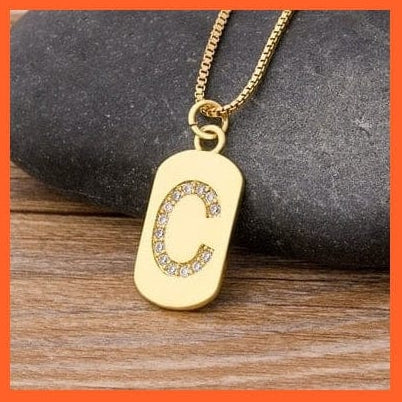 whatagift.com.au necklace C Gold Plated Initial 26 Letters Pendent Necklace | Best Gift For Women