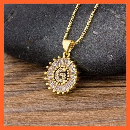 whatagift.com.au necklace Copy of Charming Gold Plated  Cubic Zircon A-Z Initials Letter Pendants & Necklace