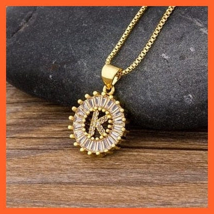 whatagift.com.au necklace Copy of Charming Gold Plated  Cubic Zircon A-Z Initials Letter Pendants & Necklace