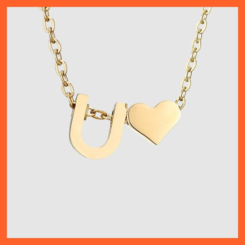 whatagift.com.au necklace Copy of Heart Shaped Gold-Plated Letter Pendant For Women Clavicle Chain