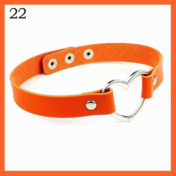 whatagift.com.au necklace Copy of Leather Heart Choker Necklace For Women