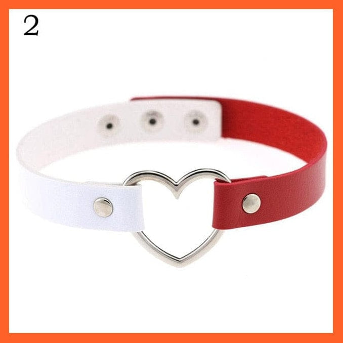 whatagift.com.au necklace Copy of Leather Heart Choker Necklace For Women