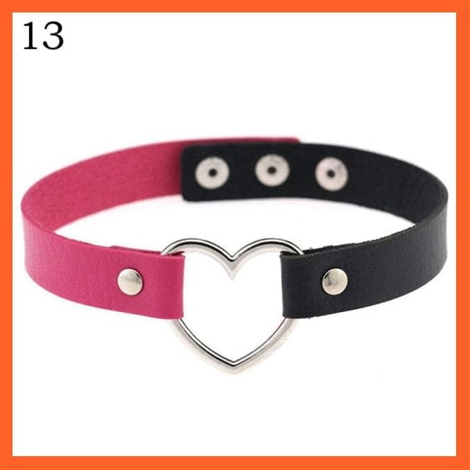 whatagift.com.au necklace Copy of Leather Heart Choker Necklace For Women