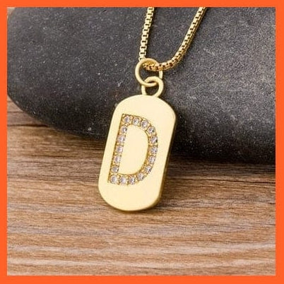 whatagift.com.au necklace D Gold Plated Initial 26 Letters Pendent Necklace | Best Gift For Women