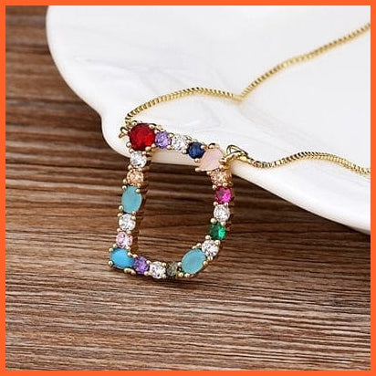 Multi Color Initial 26 Letters Pendent Necklace | Best Gift For Women | whatagift.com.au.
