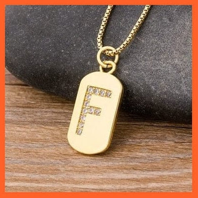 whatagift.com.au necklace F Gold Plated Initial 26 Letters Pendent Necklace | Best Gift For Women