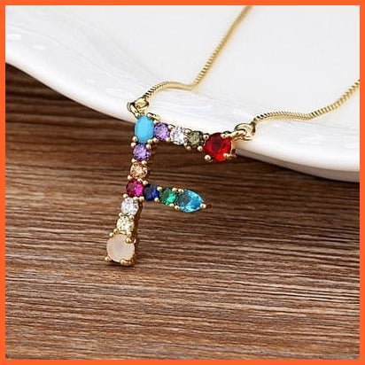 Multi Color Initial 26 Letters Pendent Necklace | Best Gift For Women | whatagift.com.au.