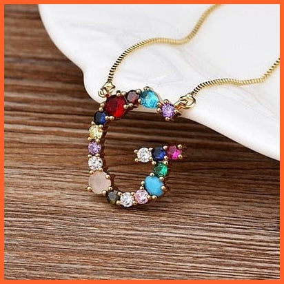 Multi Color Initial 26 Letters Pendent Necklace | Best Gift For Women | whatagift.com.au.