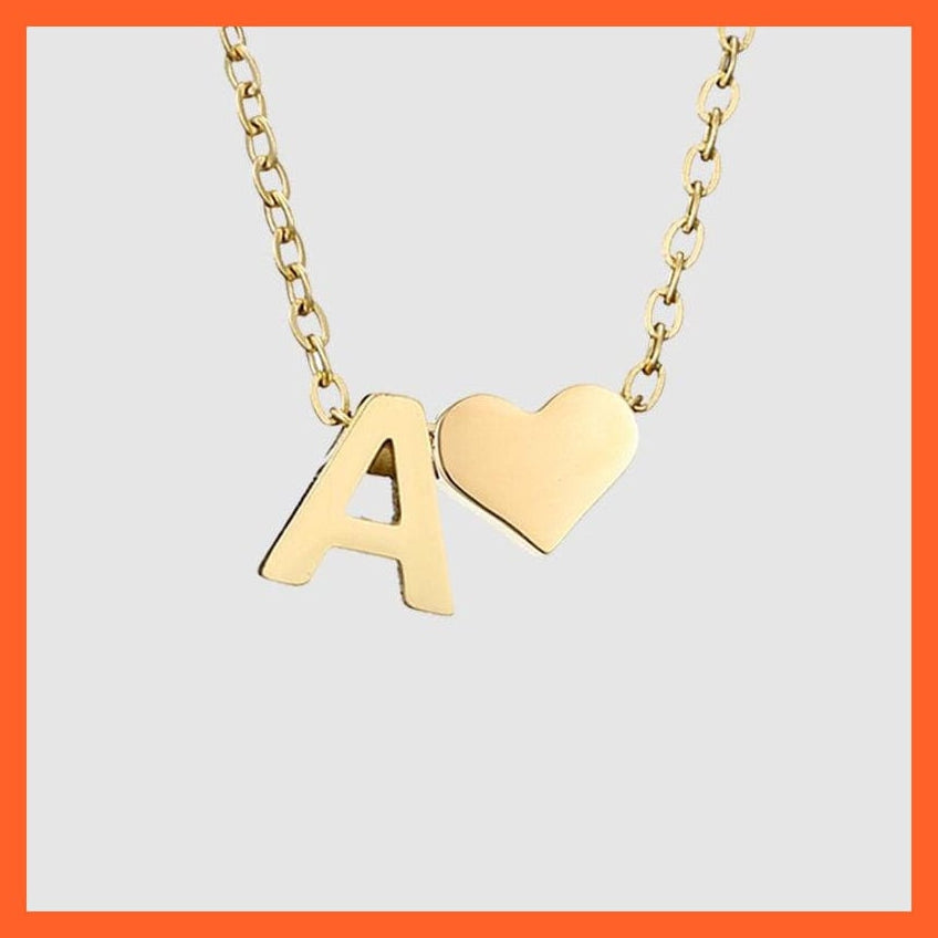 whatagift.com.au necklace Gold / A Heart Shaped Gold-Plated Letter Pendant For Women Clavicle Chain
