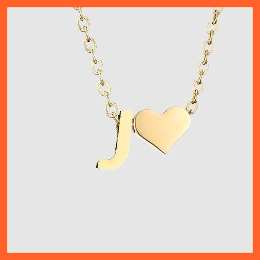 whatagift.com.au necklace Gold / J Heart Shaped Gold-Plated Letter Pendant For Women Clavicle Chain
