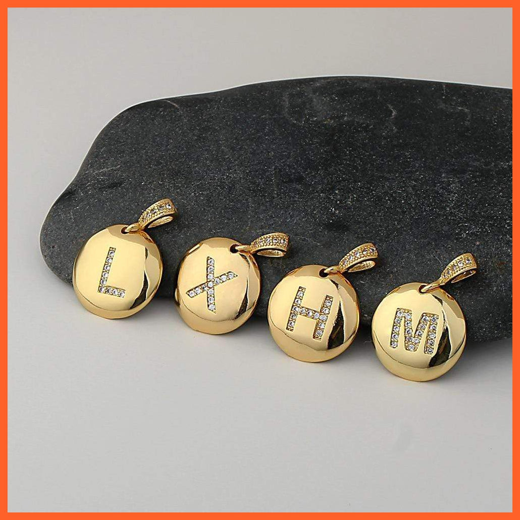 Golden Necklace With Engrave Letter Pendant | Best Valentines Gift | whatagift.com.au.
