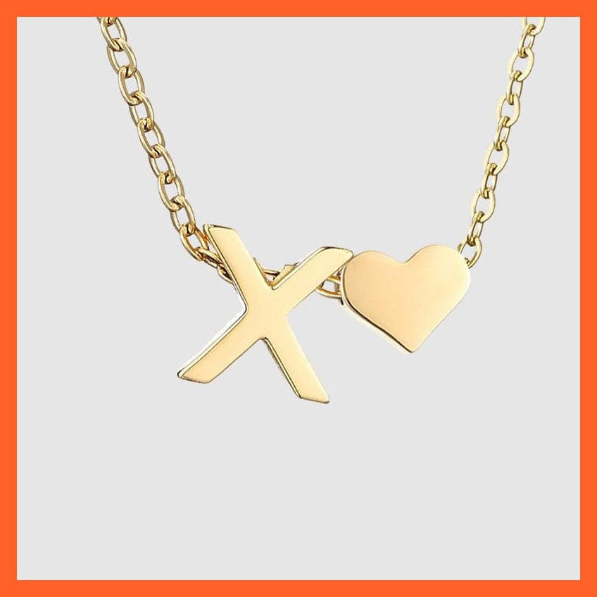 whatagift.com.au necklace Heart Shaped Gold-Plated Letter Pendant For Women Clavicle Chain