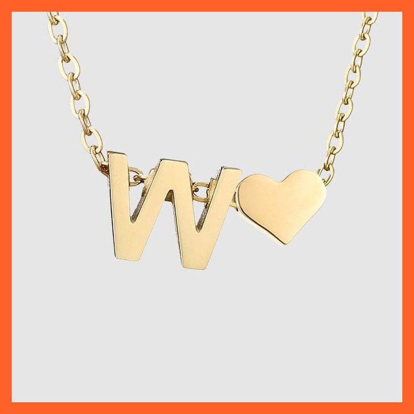 whatagift.com.au necklace Heart Shaped Gold-Plated Letter Pendant For Women Clavicle Chain