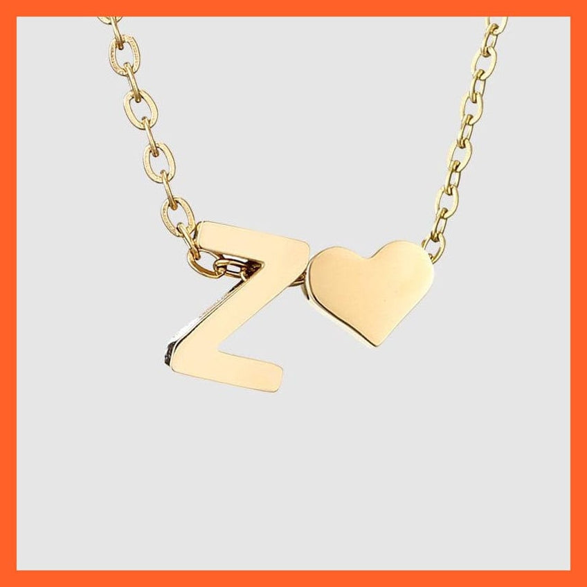 whatagift.com.au necklace Heart Shaped Gold-Plated Letter Pendant For Women Clavicle Chain