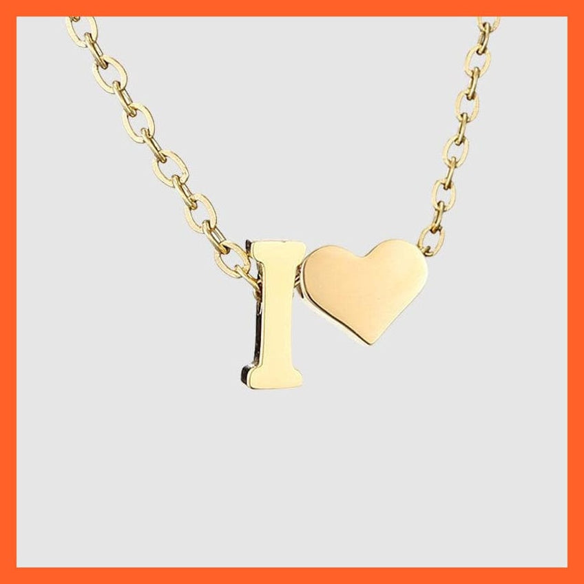 whatagift.com.au necklace Heart Shaped Gold-Plated Letter Pendant For Women Clavicle Chain