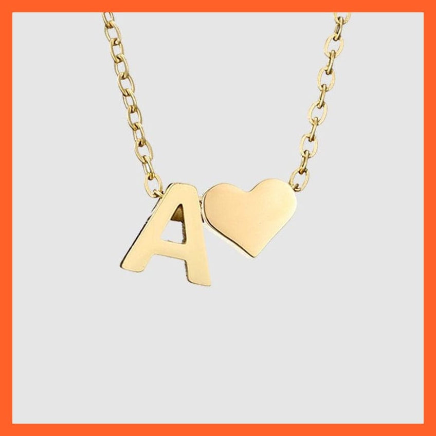 whatagift.com.au necklace Heart Shaped Gold-Plated Letter Pendant For Women Clavicle Chain