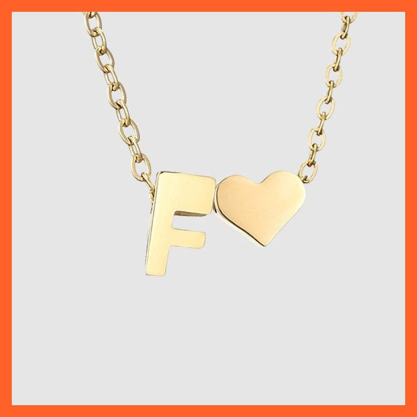 whatagift.com.au necklace Heart Shaped Gold-Plated Letter Pendant For Women Clavicle Chain