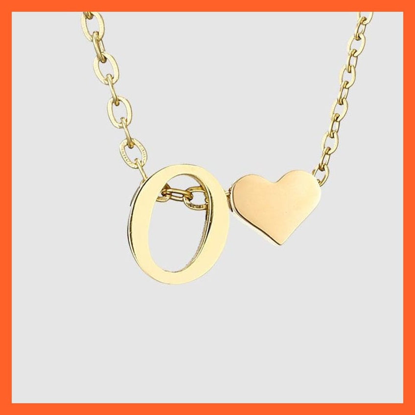 whatagift.com.au necklace Heart Shaped Gold-Plated Letter Pendant For Women Clavicle Chain