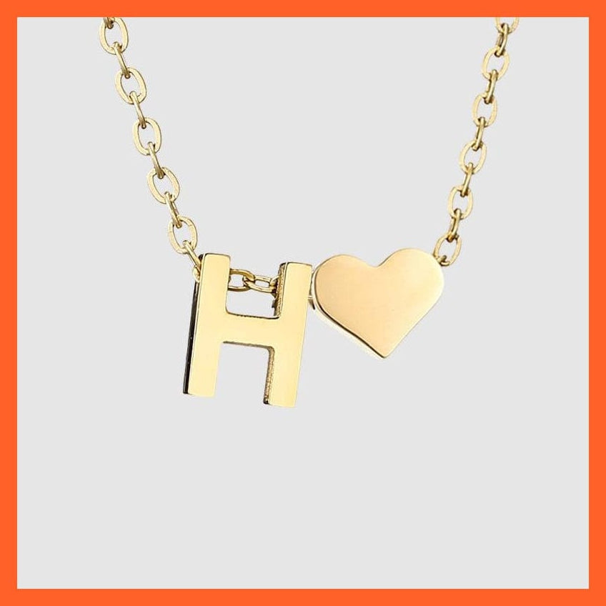 whatagift.com.au necklace Heart Shaped Gold-Plated Letter Pendant For Women Clavicle Chain