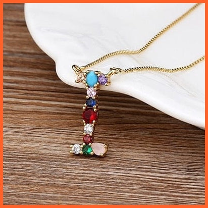 Multi Color Initial 26 Letters Pendent Necklace | Best Gift For Women | whatagift.com.au.