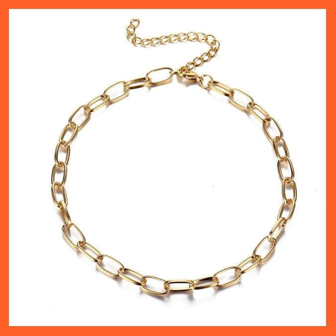 whatagift.com.au necklace IPA0402 Thick Chain Toggle Clasp Chain Necklaces | Mixed Linked Circle Necklaces For Women