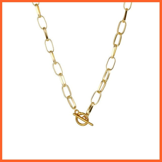 Thick Chain Toggle Clasp Chain Necklaces | Mixed Linked Circle Necklaces For Women | whatagift.com.au.
