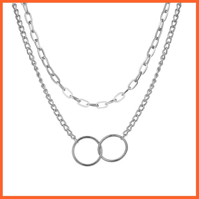Thick Chain Toggle Clasp Chain Necklaces | Mixed Linked Circle Necklaces For Women | whatagift.com.au.