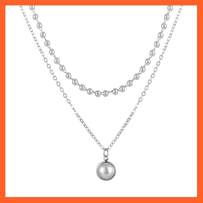 whatagift.com.au necklace IPA0890-2 Thick Chain Toggle Clasp Chain Necklaces | Mixed Linked Circle Necklaces For Women