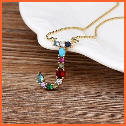 Multi Color Initial 26 Letters Pendent Necklace | Best Gift For Women | whatagift.com.au.