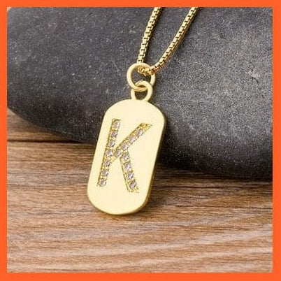 whatagift.com.au necklace K Copy of Gold Plated Initial 26 Letters Pendent Necklace | Best Gift For Women