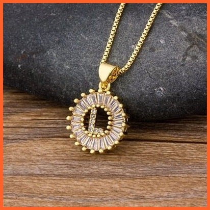 Charming Gold Plated  Cubic Zircon A-Z Initials Letter Pendants & Necklace | whatagift.com.au.